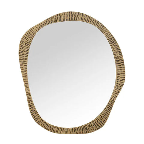 Verona Abstract Mirror Large Antique Brass