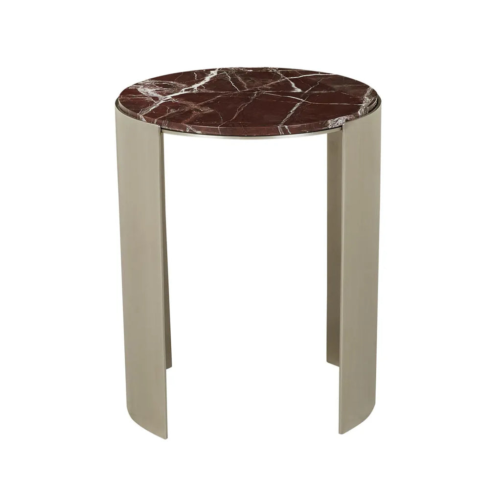 Silas Crescent Marble Side Table Rouge