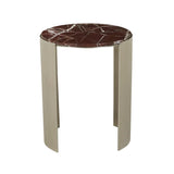 Silas Crescent Marble Side Table Rouge