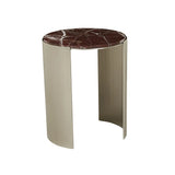 Silas Crescent Marble Side Table Rouge