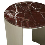 Silas Crescent Marble Side Table Rouge