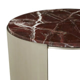 Silas Crescent Marble Side Table Rouge