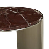 Silas Crescent Marble Side Table Rouge