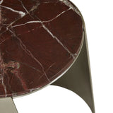 Silas Crescent Marble Side Table Rouge
