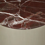 Silas Crescent Marble Side Table Rouge