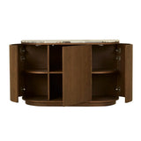 Oberon Crescent Marble Storage Unit Smoked Ash