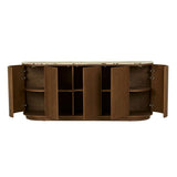 Oberon Crescent Marble Buffet Smoked Ash