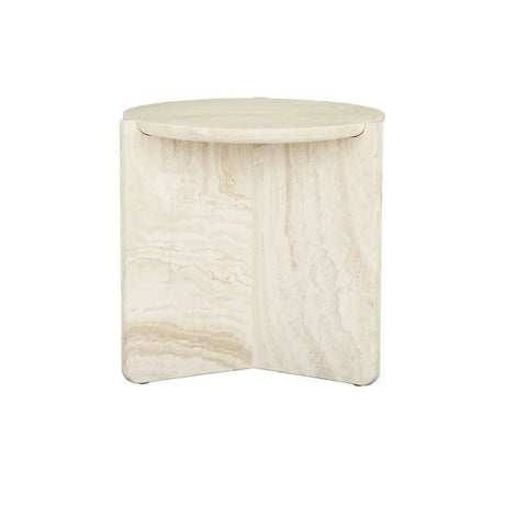 Venus Revolve Side Table Travertine 525mm