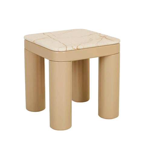 Frankie Marble Side Table Camel