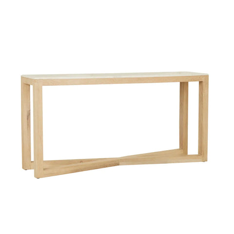 Eyre Console Table White Marble Oak