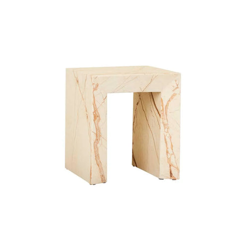 Elle Monument Side Table Brown Vein