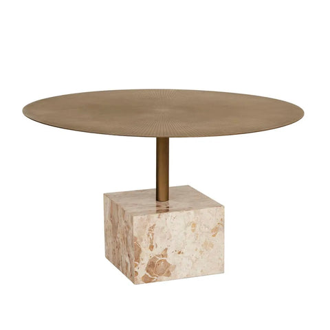Verona Pillar Coffee Table Latte Marble