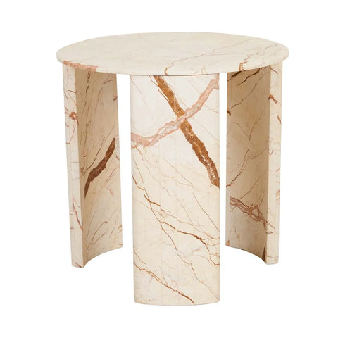 Henry Marble Side Table Brown Vein