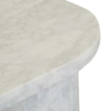 Atlas Pillar Side Table White Marble