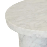 Atlas Pillar Side Table White Marble