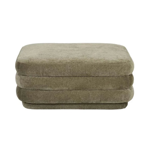 Kennedy Ribbed Square Ottoman Silver Sage