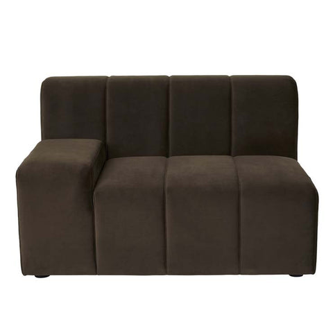 juno channel left arm sofa cocoa velvet