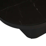 amara pedestal marble coffee table black