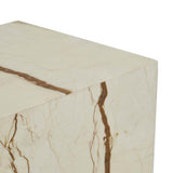 Elle Block Square Side Table Brown Vein