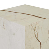 Elle Block Square Side Table Brown Vein