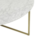 elle luxe marble coffee table white on brushed gold frame