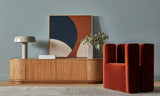 Oberon Crescent Entertainment Unit Black 1800mm