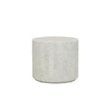 elle round block side table white