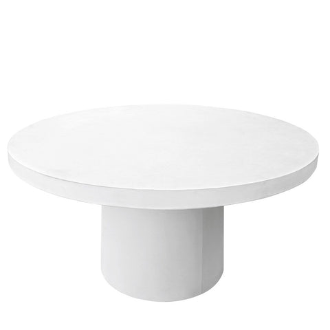 maverick round concrete dining table white