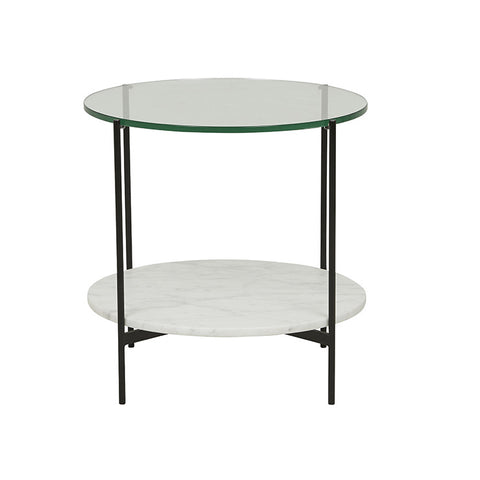 clermont layered marble side table black
