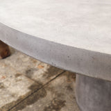 maverick round concrete dining table grey