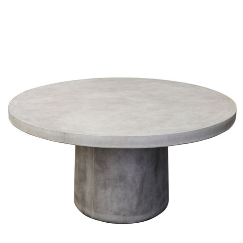 maverick round concrete dining table grey