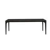 huxley curve dining table black oak eight seater