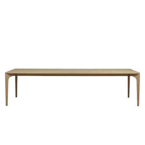 huxley curve dining table natural oak ten seater