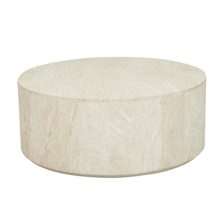 elle round block coffee table natural