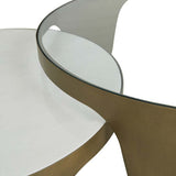 verona wave coffee table white marble