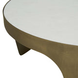 verona wave coffee table white marble