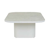 amara pedestal marble coffee table white
