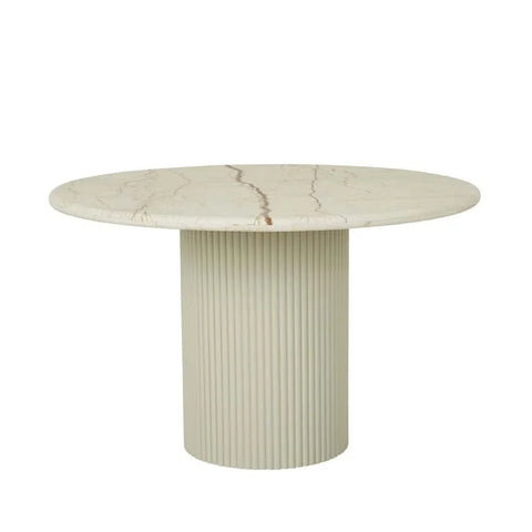 Benjamin Ripple Marble Dining Table Brown Vein