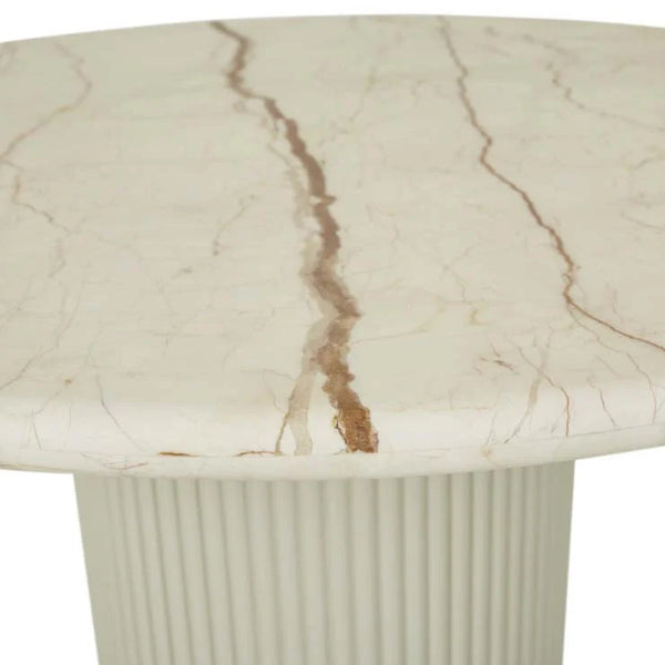 Benjamin Ripple Marble Dining Table Brown Vein – the design library