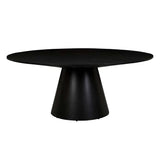 classique round dining table matt dark oak eight seat