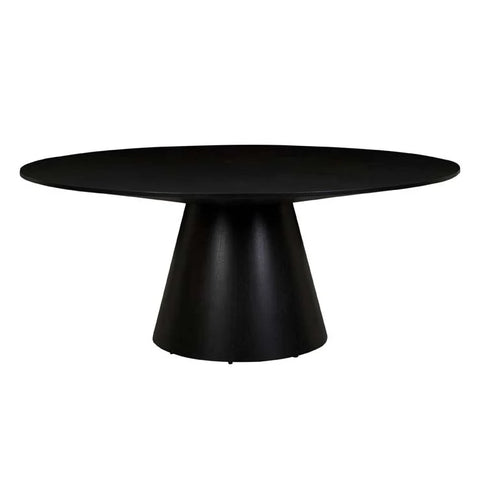 classique round dining table matt dark oak eight seat