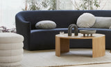 Kennedy Ribbed Oval Ottoman Beige Boucle