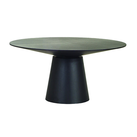 classique round dining table matt dark oak six seat