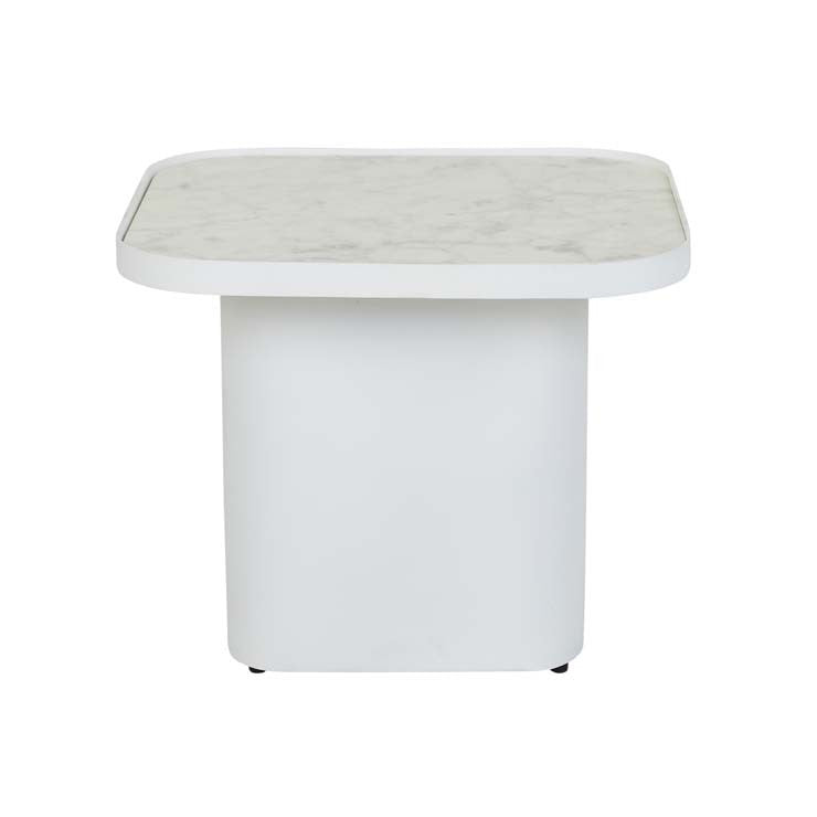 amara pedestal marble side table white