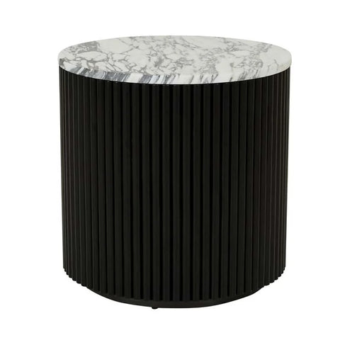 benjamin ripple marble side table black/white