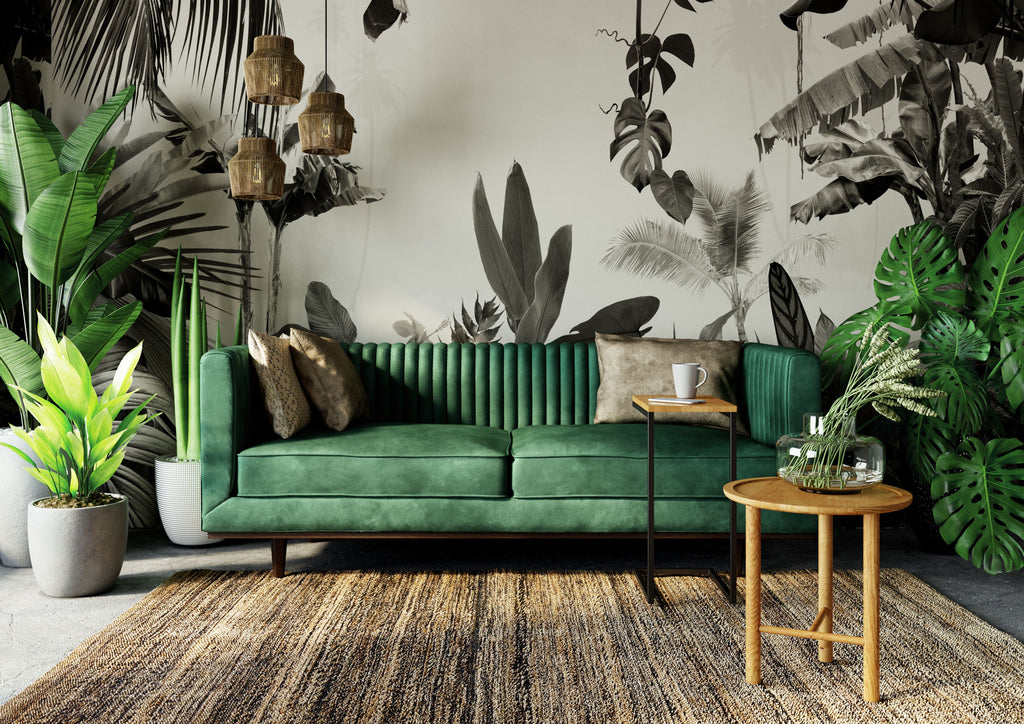 Stitched Luxe Velvet Sofa Forest Green