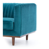 stitched luxe velvet sofa chair teal