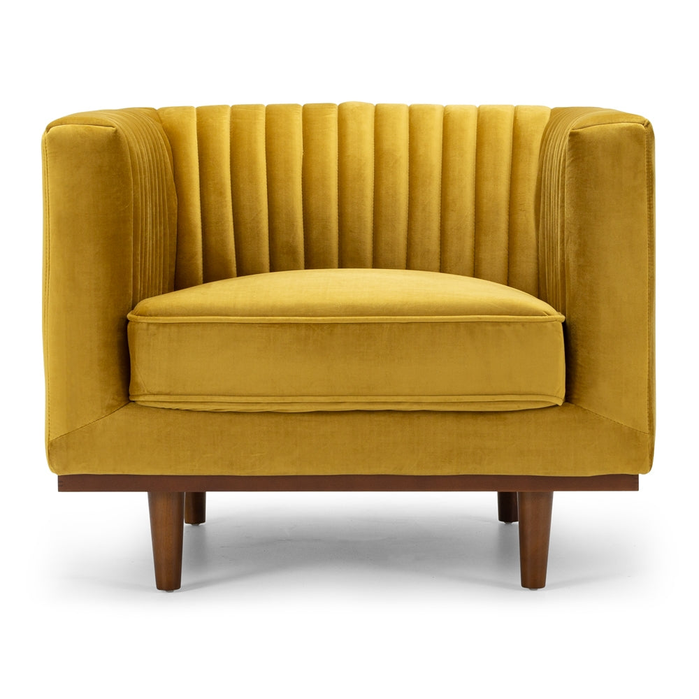 stitched luxe velvet sofa chair golden