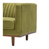 stitched luxe velvet sofa chair pale green
