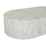 elle block oval coffee table white